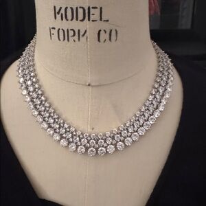 White crystal choker and drop earring set